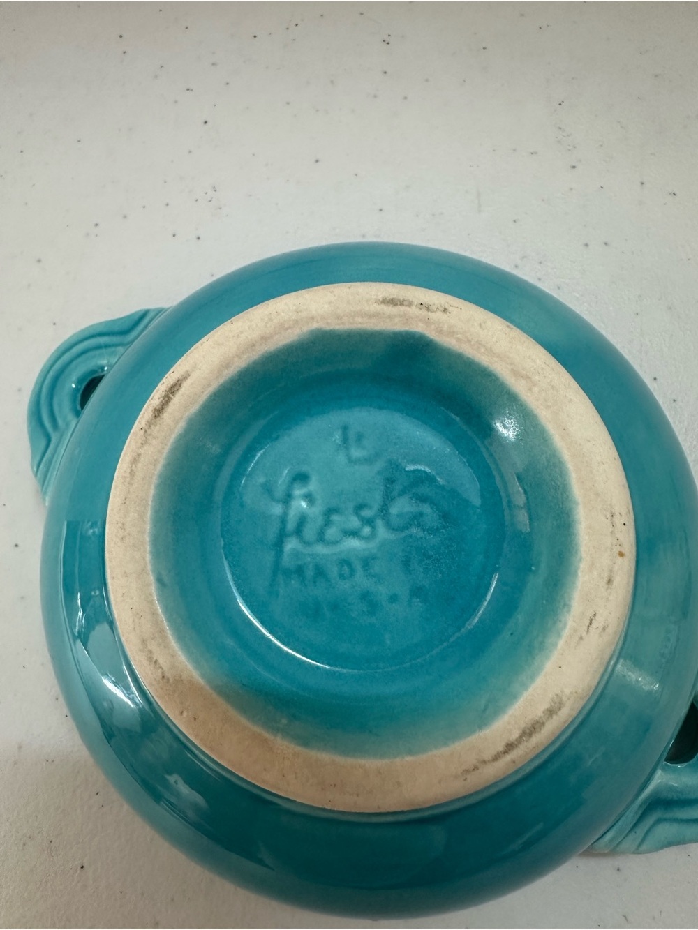 Fiesta Ware Blue Turquoise CREAM SOUP BOWL Homer Laughlin MCM Dinner Vintage EUC - Picture 2 of 5
